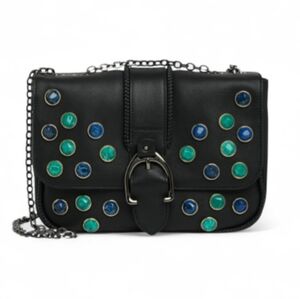 Longchamp Leather Purse Black Terqoise New Edition Shoulder Bag